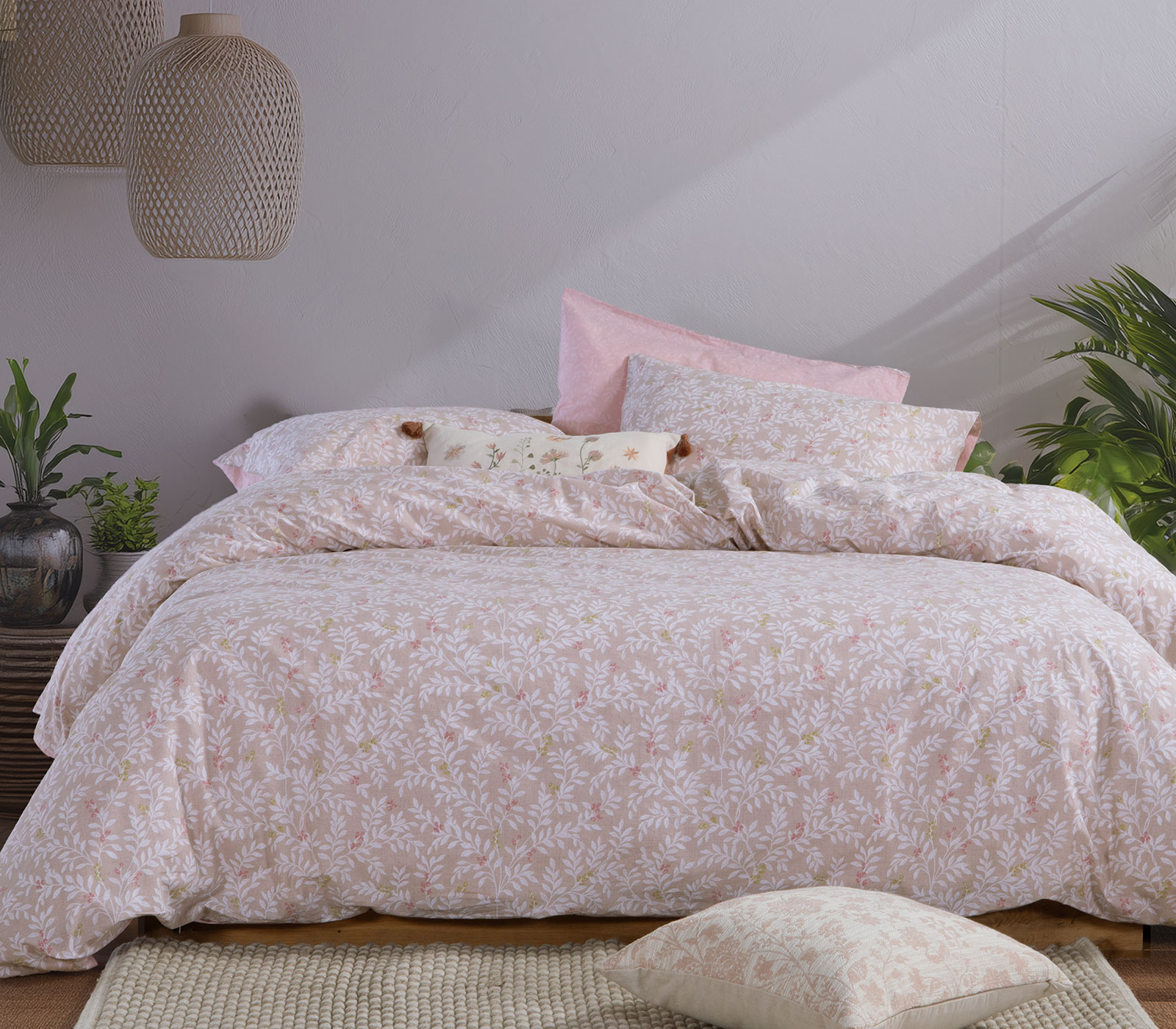 Σεντόνια Υπέρδιπλα Nef-Nef Homeware (Σετ) Με Λάστιχο Cylia 160x200+35 Beige