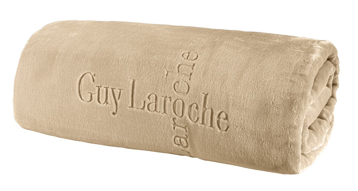 Κουβέρτα Μονή Guy Laroche Logo Almond 160x220