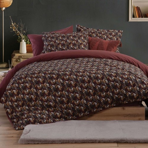 Παπλωματοθήκη Μονή Nef-Nef Homeware Stream 160x230 Bordo