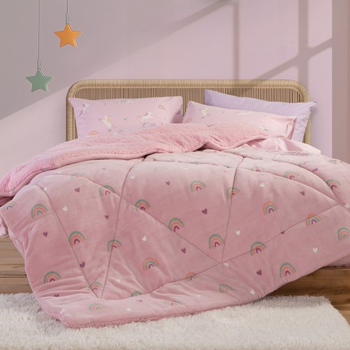Παιδικό Κουβερτοπάπλωμα Nef-Nef Homeware Unicorns Style 160x220 Pink