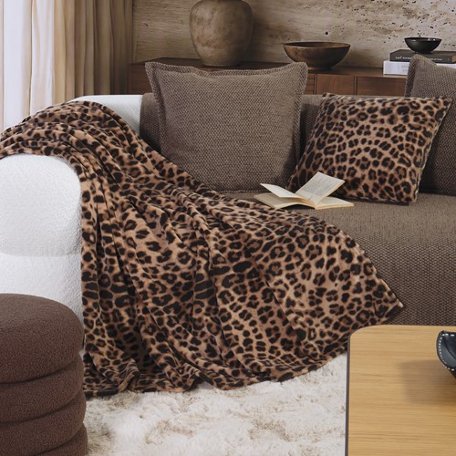 Κουβερτάκι Καναπέ Nef-Nef Homeware Cheetar 130x180 Βrown