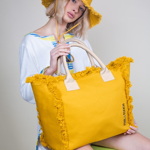 Τσάντα Ώμου Feel & Touch Caribbean Mustard/Ammos 40x35x20cm