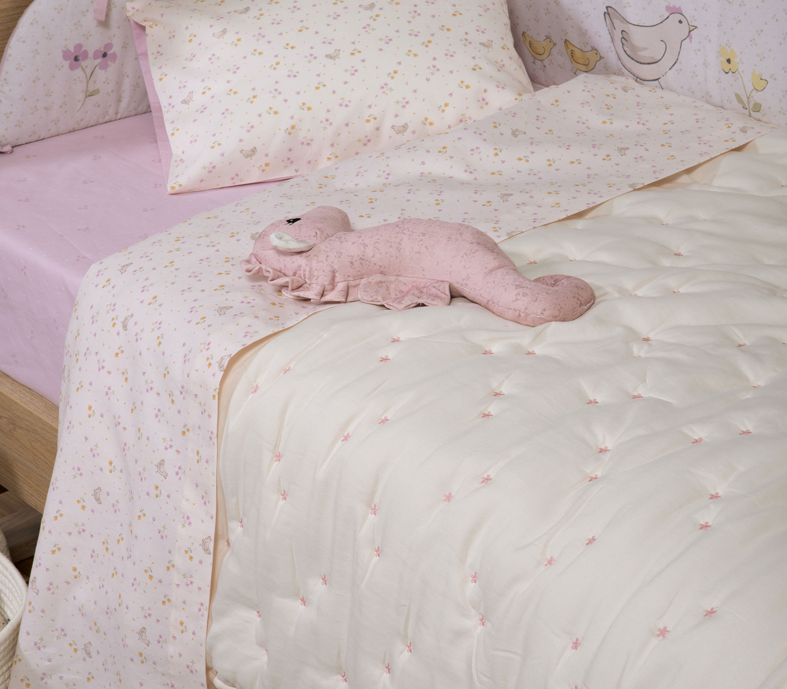 Βρεφικό Κουβερλί Nef-Nef Homeware Special Flower 110x150 Ecru