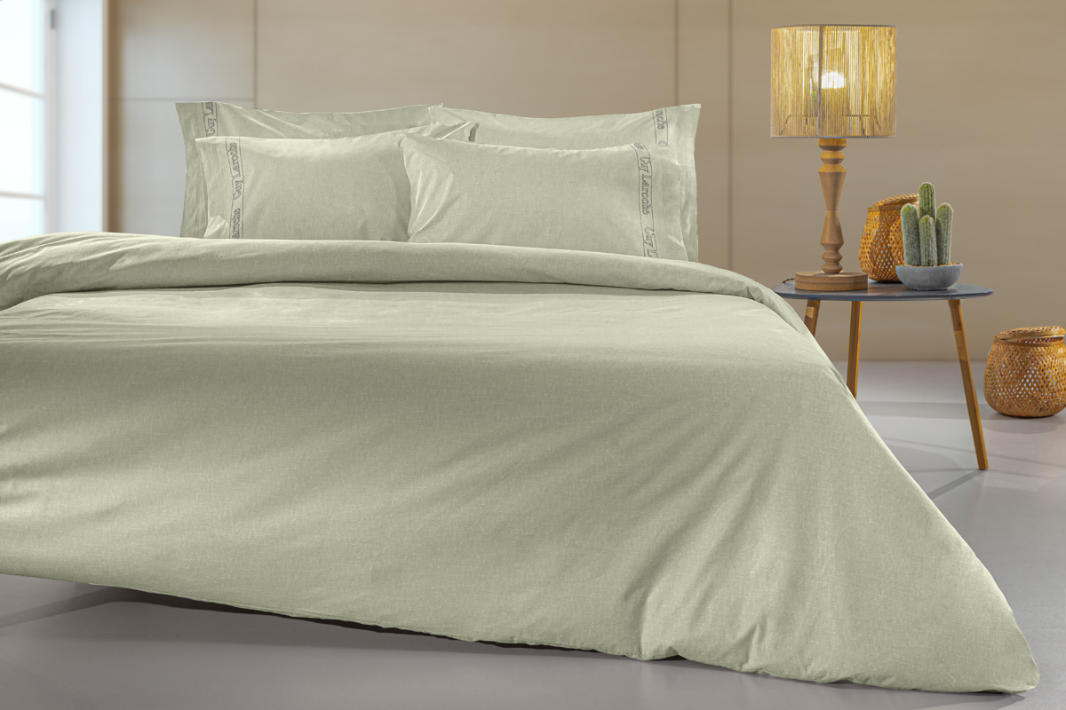 Σεντόνι Υπέρδιπλο Guy Laroche Color Plus με λάστιχο 160X200+32 Khaki