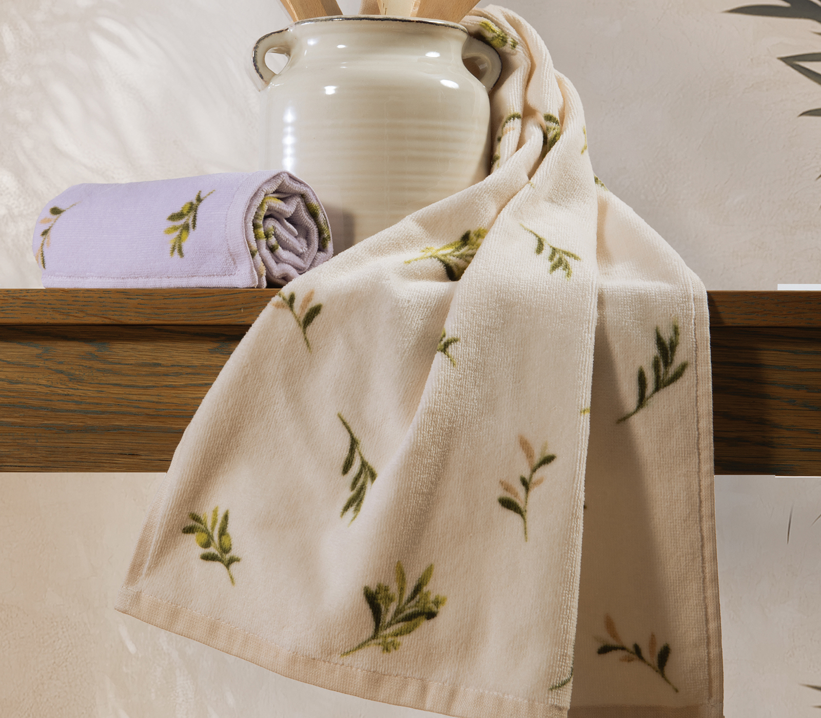 Ποτηρόπανο Βελουτέ Nef-Nef Homeware Olive 40x60 Ecru