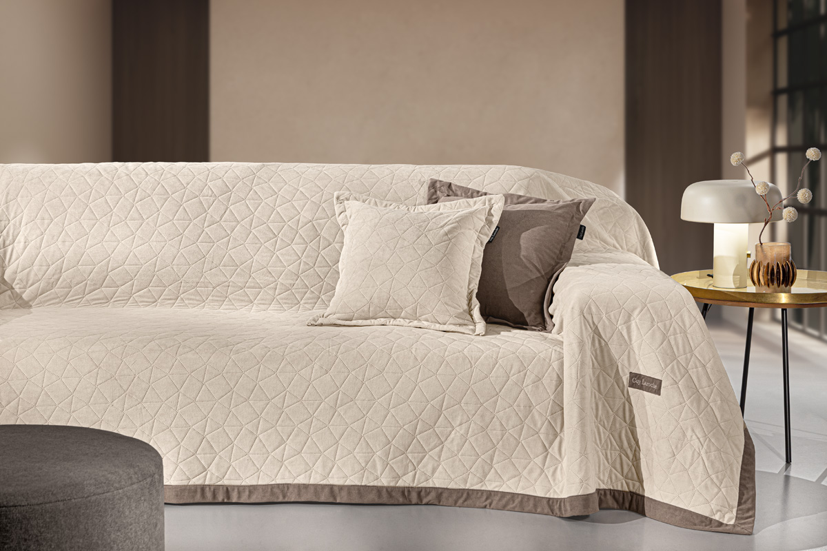 Ριχτάρι Τριθεσίου Guy Laroche Avalon Cream 170x300 + Μαξιλάρι 45X45+3 