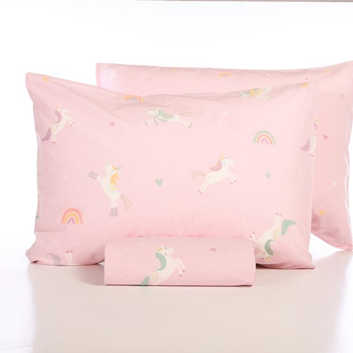 Παιδική Παπλωματοθήκη Nef-Nef Homeware (Σετ) Unicorns Style 160Χ240 Pink