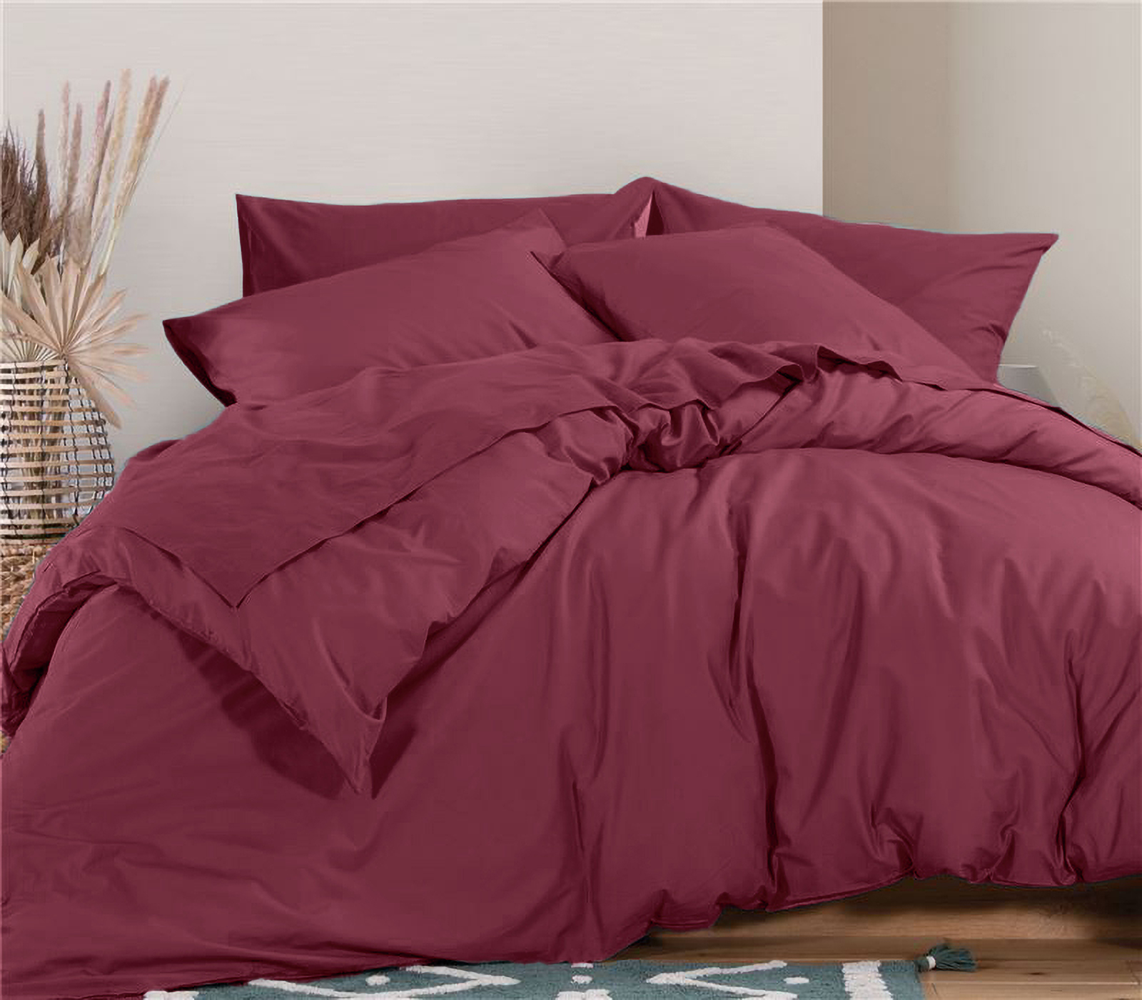 Παπλωματοθήκη Υπέρδιπλη Nef-Nef Homeware (Σετ) Basic-22 230x240 Bordo