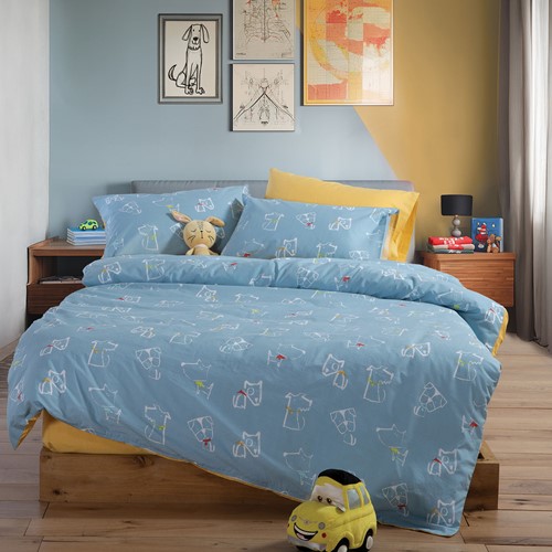 Παιδικά Σεντόνια Nef-Nef Homeware (3ΤΜΧ) Dog Life 170x260 Blue