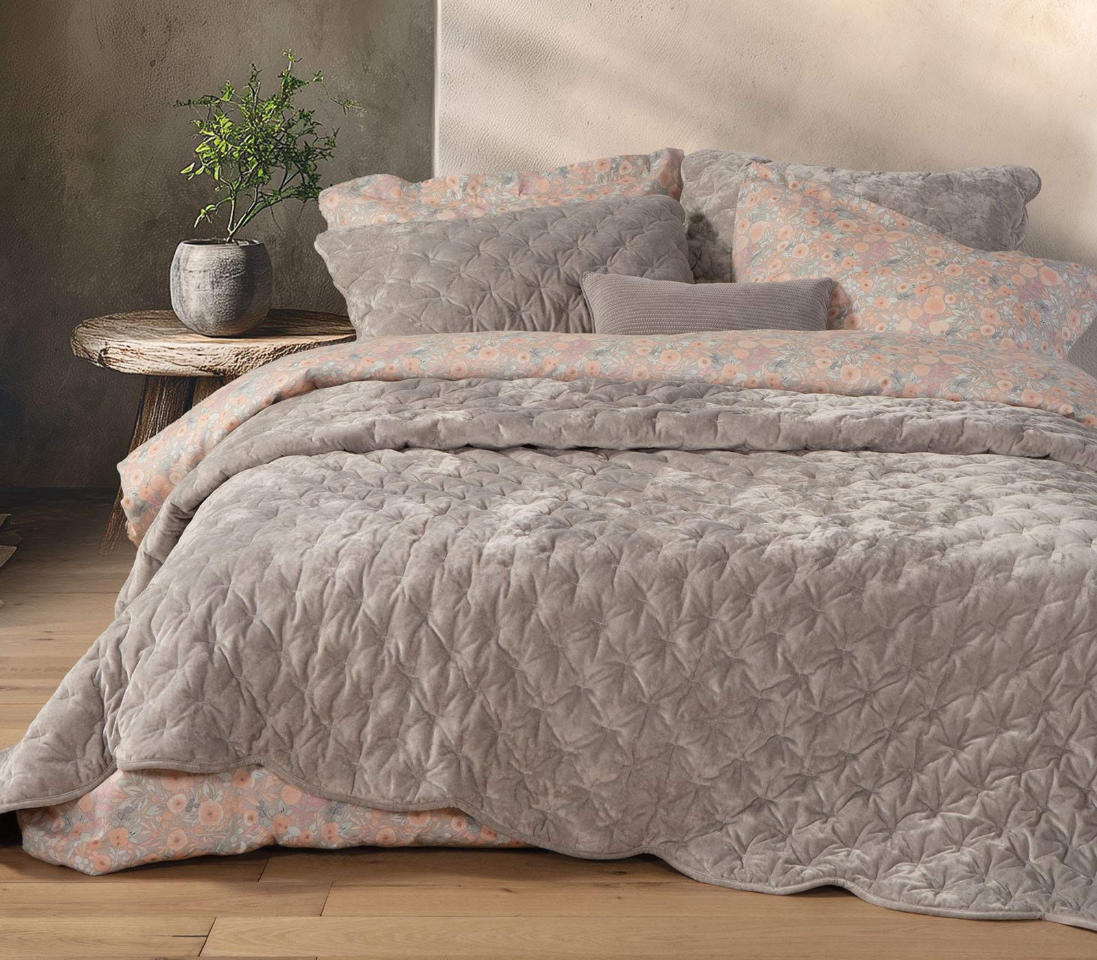 Κουβερλί Υπέρδιπλο Nef-Nef Homeware Priver 230x240 Grey