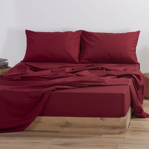 Σεντόνι Μονό Με Λάστιχο Nef-Nef Basic Bordo (100x200+ 30)