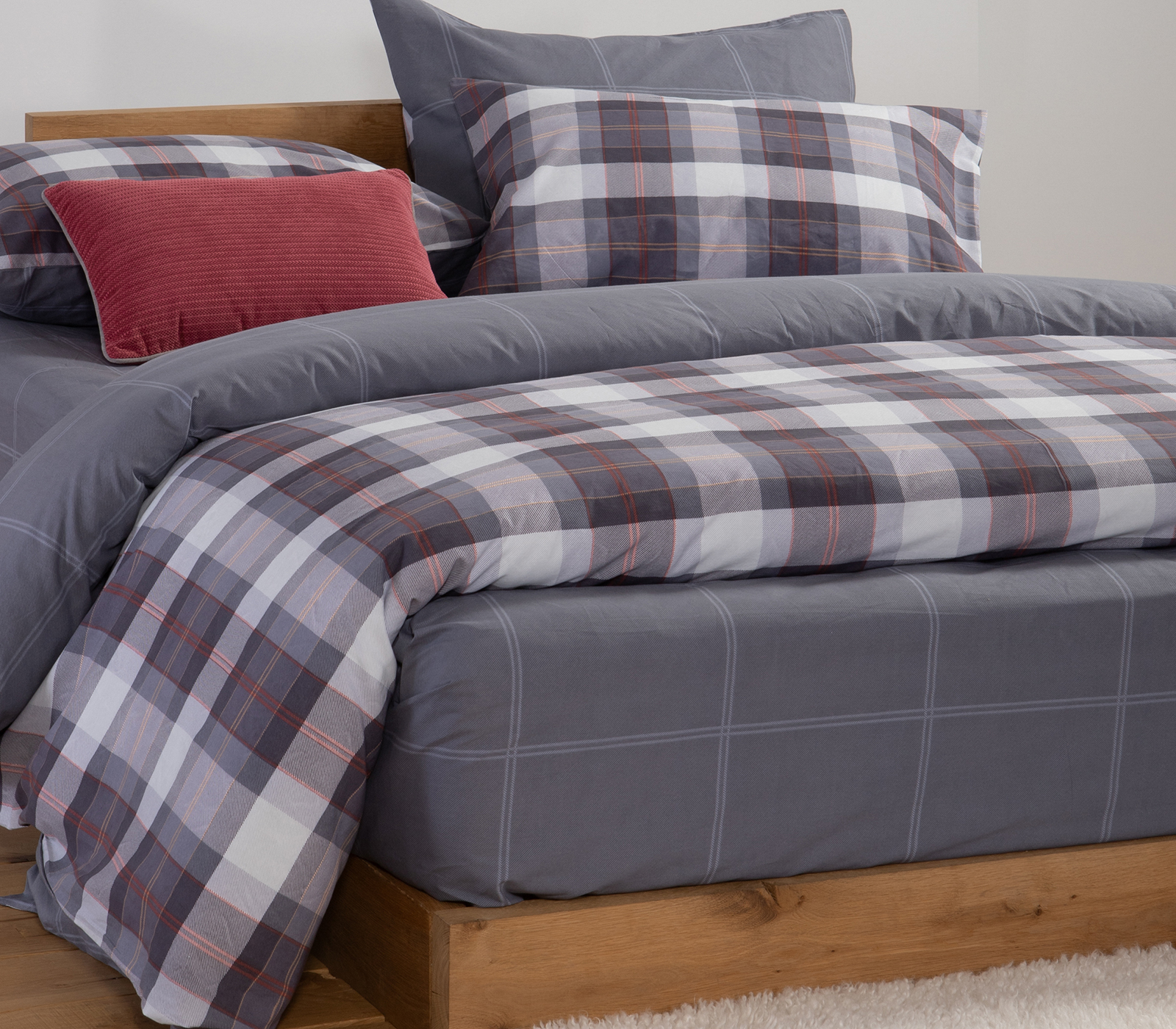 Σεντόνια Μονά Nef-Nef Homeware με λάστιχο 170x270 Racket Grey