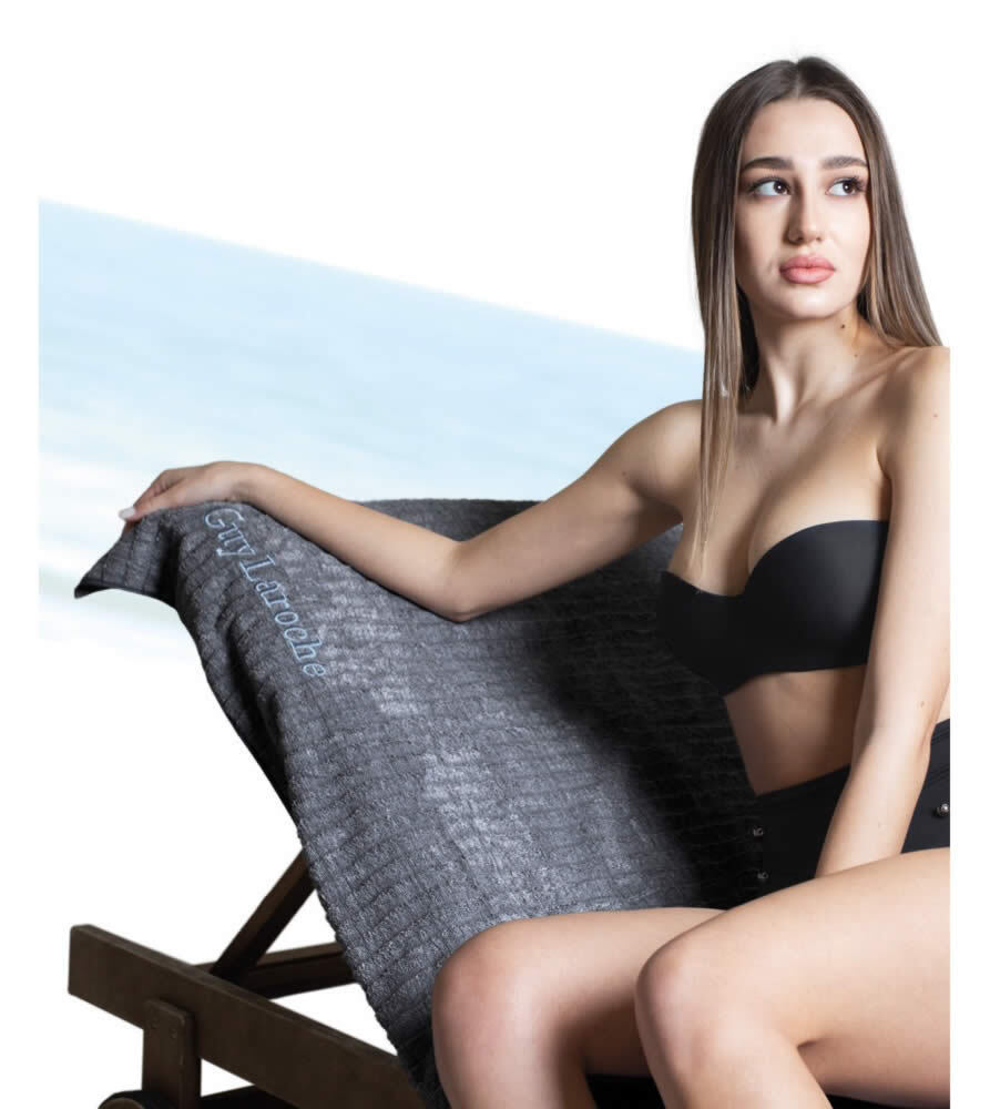 Πετσέτα Θαλάσσης Guy Laroche Resort Anthracite 90X180