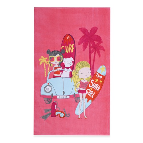 Παιδική Πετσέτα Θαλάσσης Nef-Nef Surfer Girls 70X120 Pink