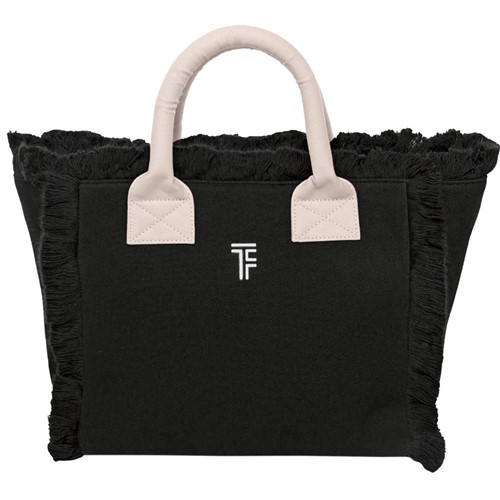 Τσάντα Χειρός Θαλάσσης Feel & Touch Caribbean Black/Ammos 26x24x16cm