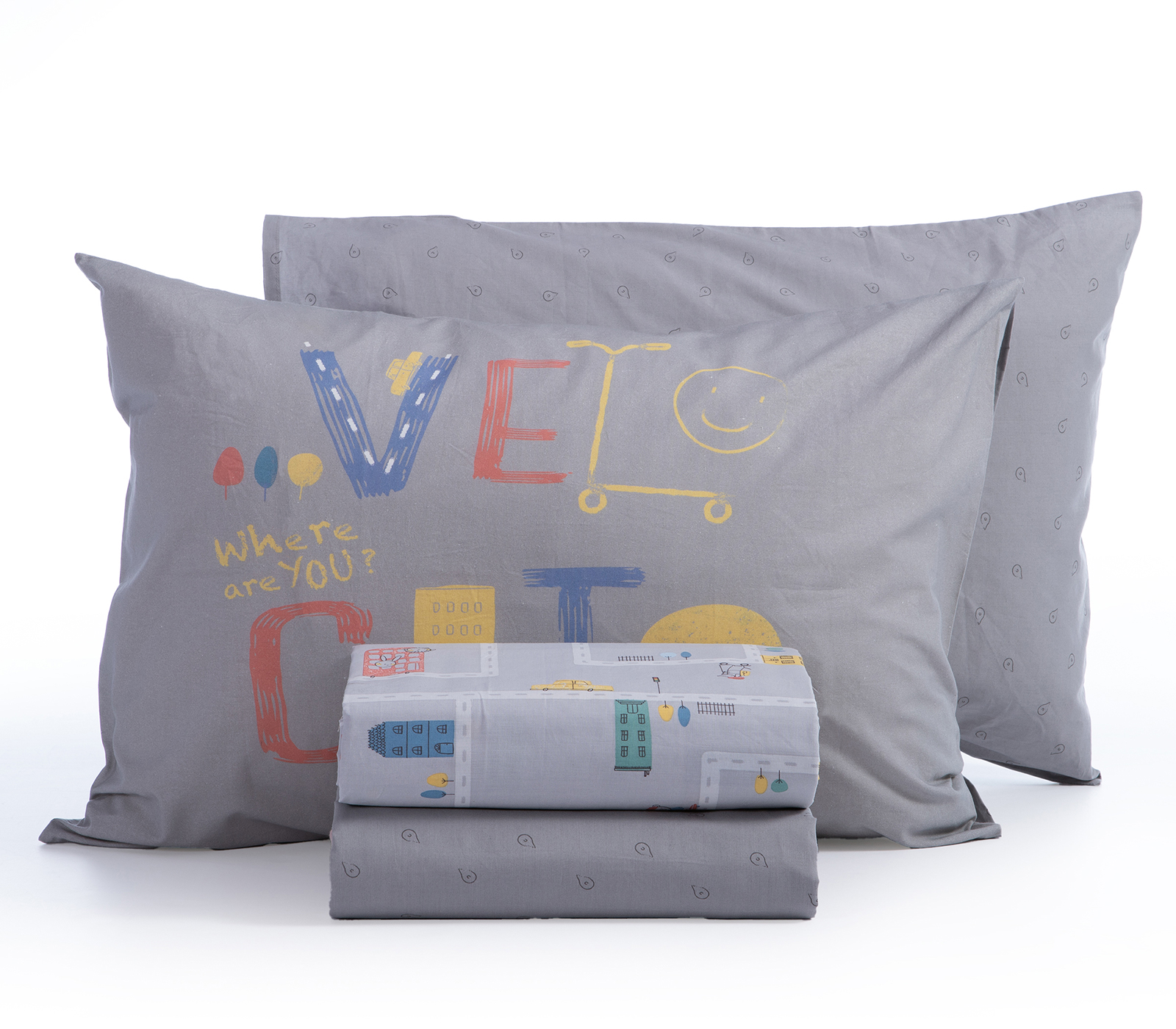  Παιδικά Σεντόνια Nef-Nef Homeware (Σετ) Velocity 170X260 Grey