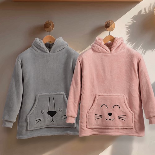 Παιδικό Πόντσο Nef-Nef Homeware Sleeping Lion Grey 04-06