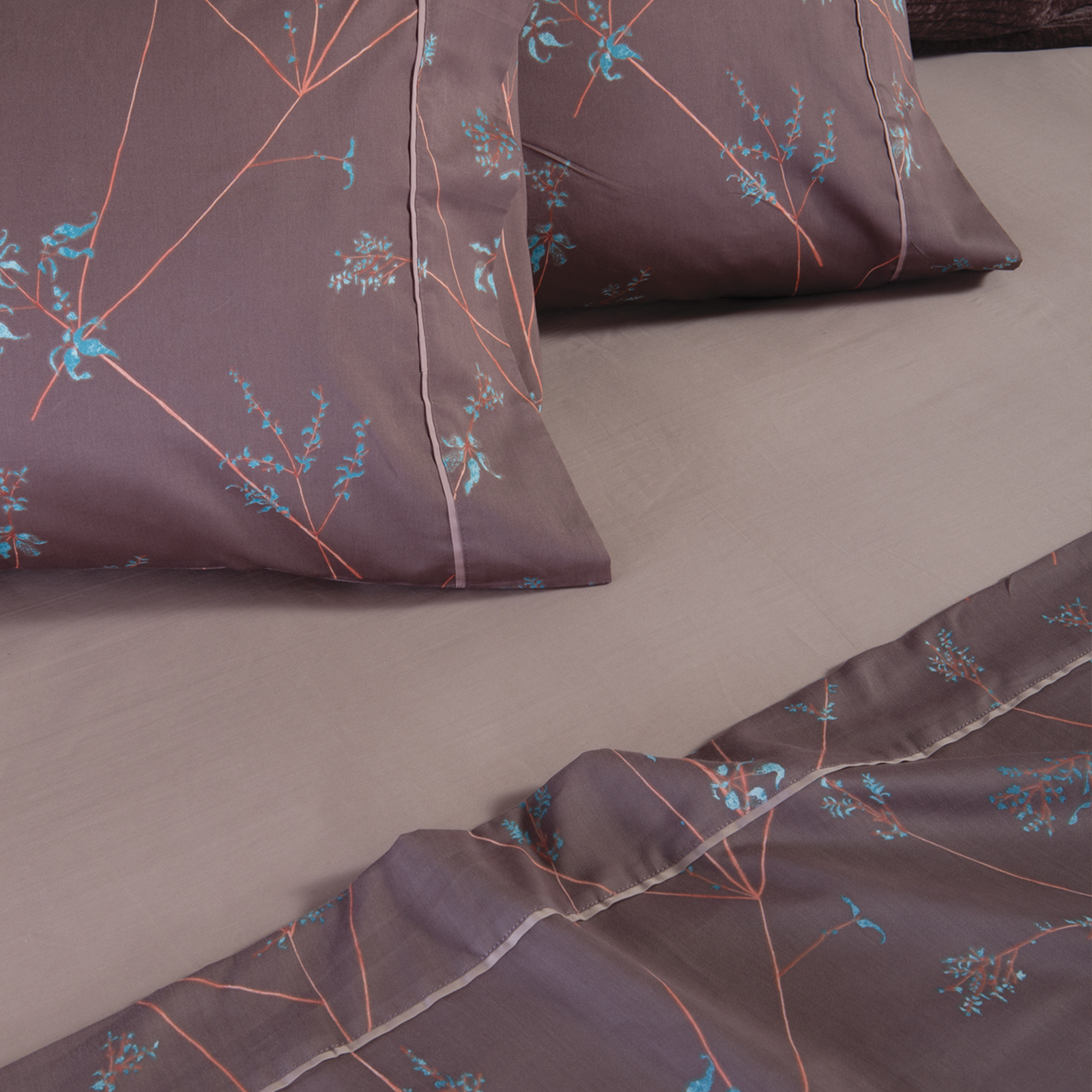 King Size Σεντόνια Nef-Nef Homeware (Σετ) Βαμβακοσατέν Elements Desirous 270x280 Deep Taupe