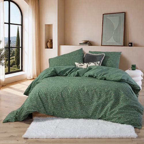 Μονά Σεντόνια Nef-Nef Homeware (Σετ) Βαμβακερά με Λάστιχο Wild 170Χ270 Green