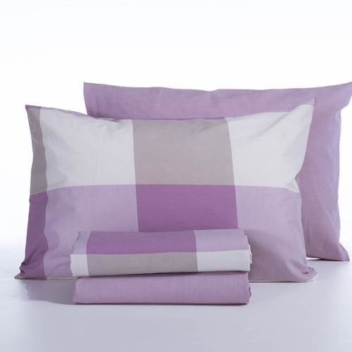 Σεντόνια Διπλά Nef-Nef Homeware (Σετ) Casual Check 200x270 Mauve