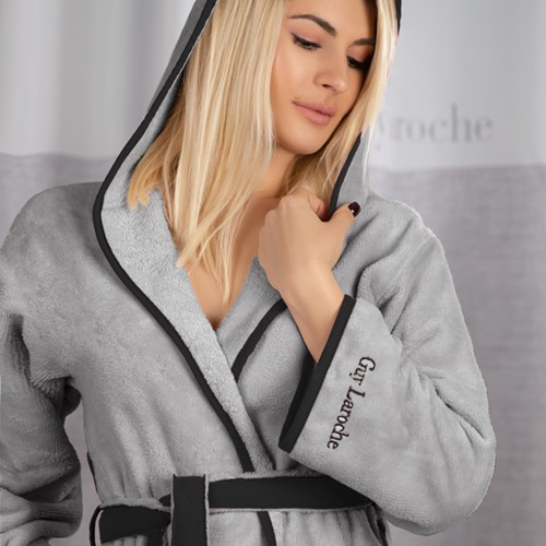 Μπουρνούζι Με Κουκούλα Guy Laroche Comfy Smoke Large