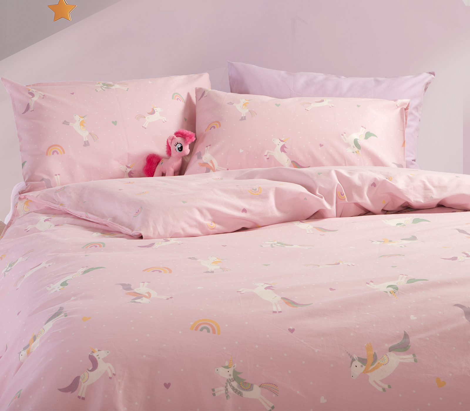 Παιδικά Σεντόνια Nef-Nef Homeware (Σετ) Unicorns Style 170x260 Pink