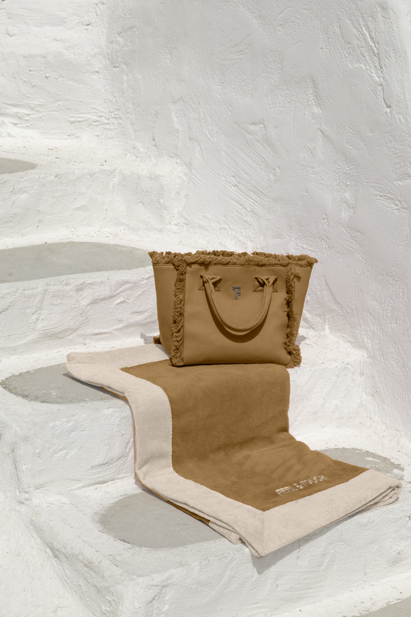Tσάντα Θαλάσσης Xειρός Feel an Touch Caribbean Mocca