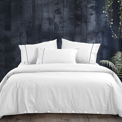 Παπλωματοθήκη Υπέρδιπλη Nef-Nef Homeware (Σετ) Nautica-Nau Wave Solid 240X220 White