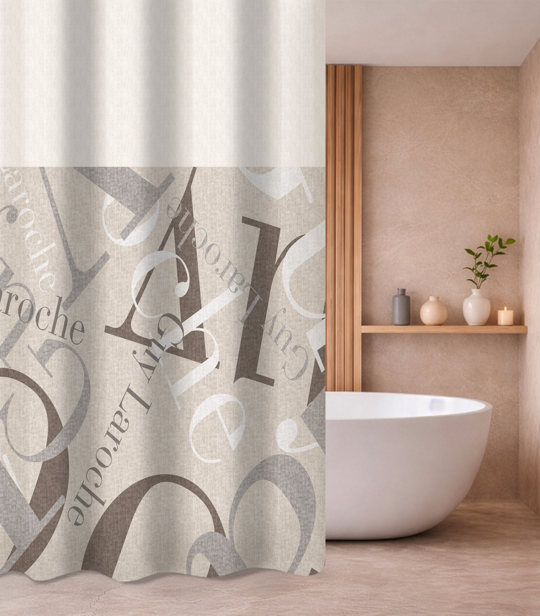 Κουρτίνα Μπάνιου Guy Laroche Passport Beige 180X185