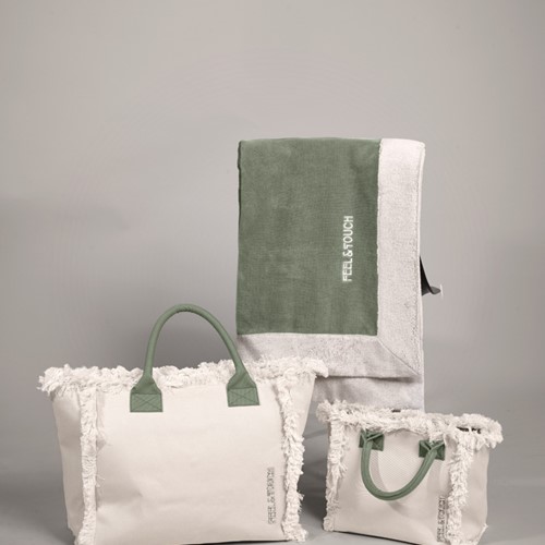 Τσάντα Ώμου Feel & Touch Caribbean Ammos/Khaki 40x35x20cm