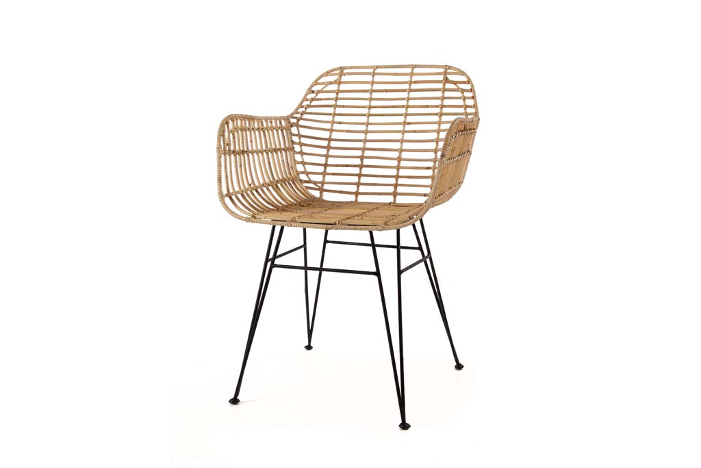 Καρέκλα Τραπεζαρίας με μπράτσα Marea Black legs (57x60x82) Soulworks