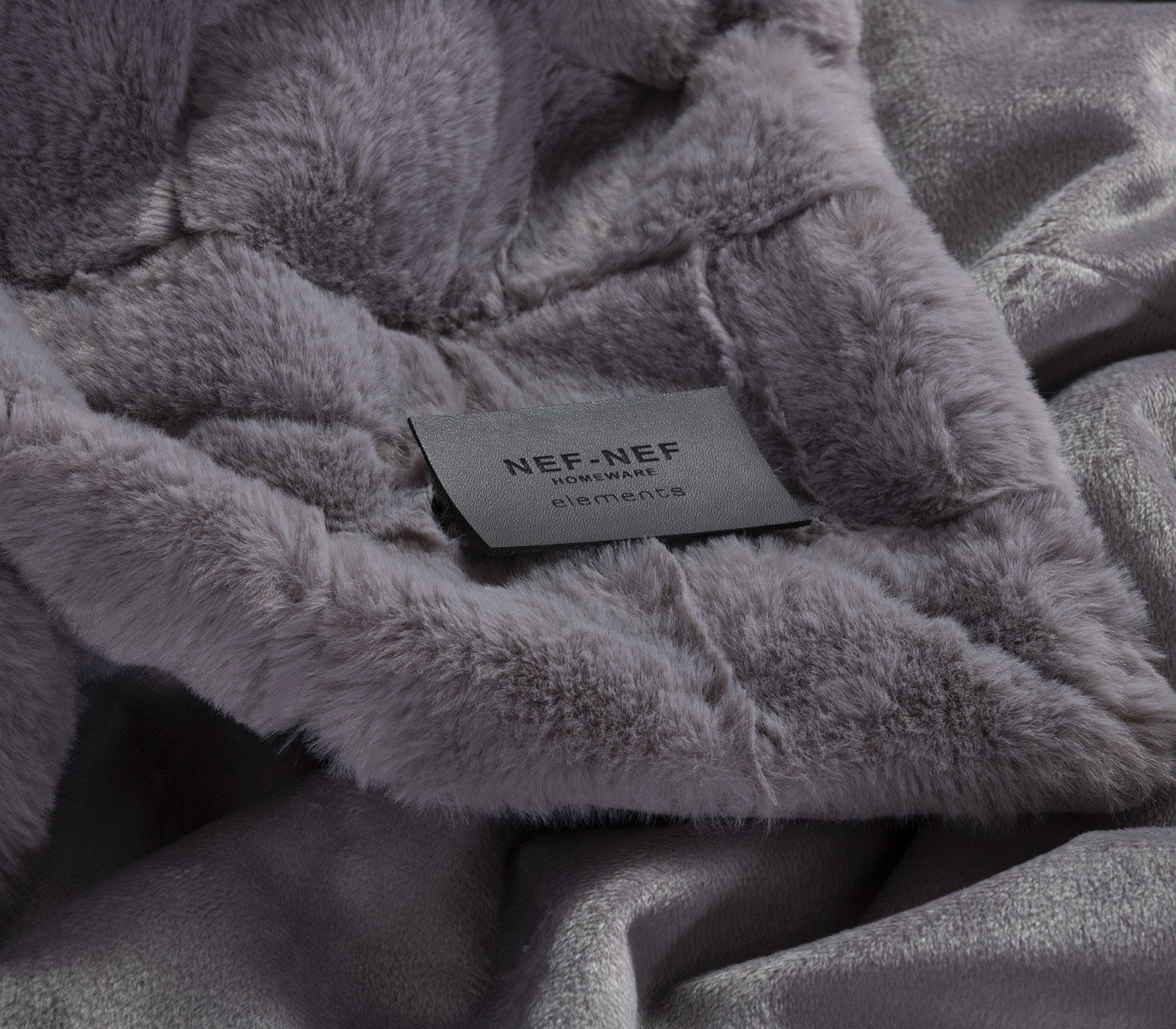 Διακοσμητικό Ριχτάρι Nef-Nef Rabbit fur barlow 140X190 Grey