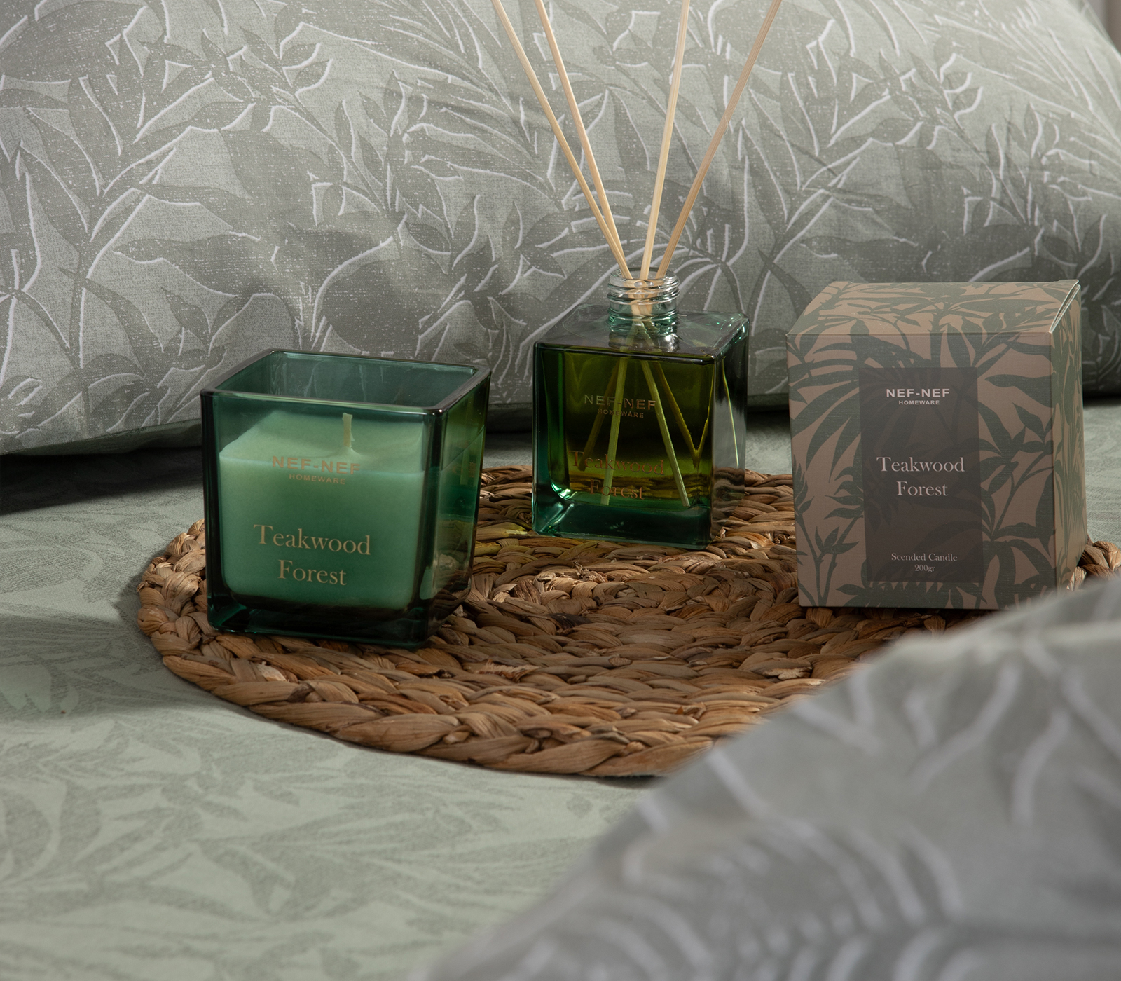 Αρωματικό Κερί Nef-Nef Homeware Teakeood Forest 25 200gr Green