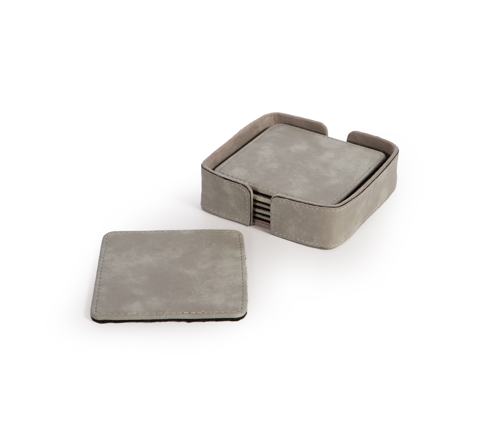 Σετ Σουβέρ Nef-Nef Homeware με υφή δέρματος Lethal 6τμχ 10X10X3 D.Grey