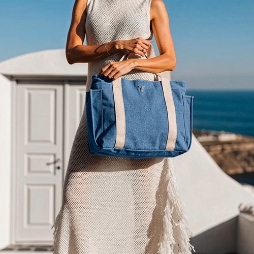 Tσάντα Θαλάσσης Ώμου Feel an Touch Cabo Denim/Ammos