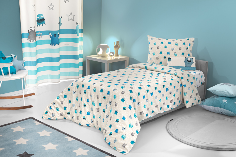 Παιδικά Σεντόνια Saint Clair (Σετ) Monsters 165X250 Blue