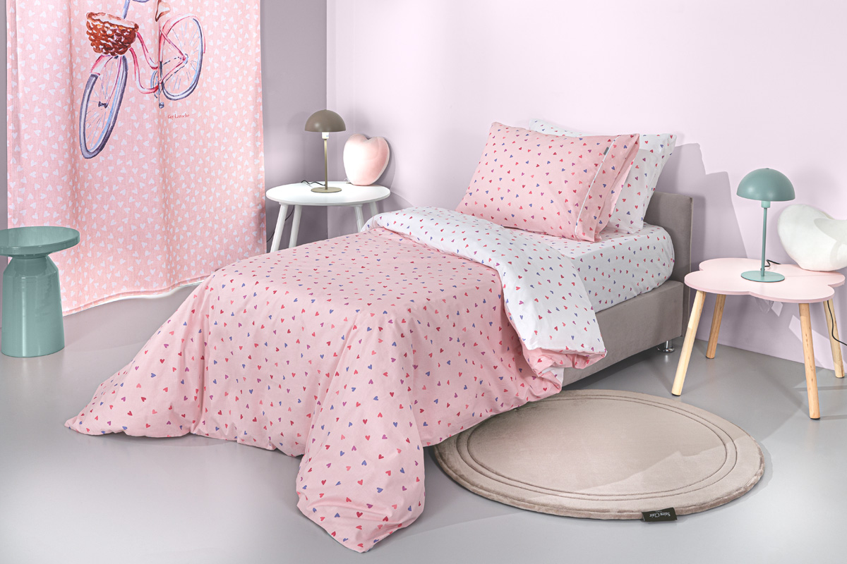 Παιδικά Σεντόνια Guy Laroche (Σετ) Amore Pink 100X200+28 Με Λάστιχο