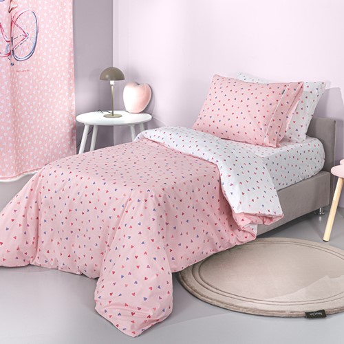 Παιδικά Σεντόνια Guy Laroche (Σετ) Amore Pink 100X200+28 Με Λάστιχο