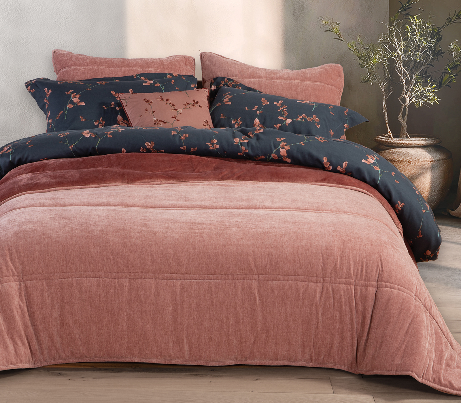 Κουβερτοπάπλωμα Υπέρδιπλο Nef-Nef Homeware Vania 240x220 Rose 