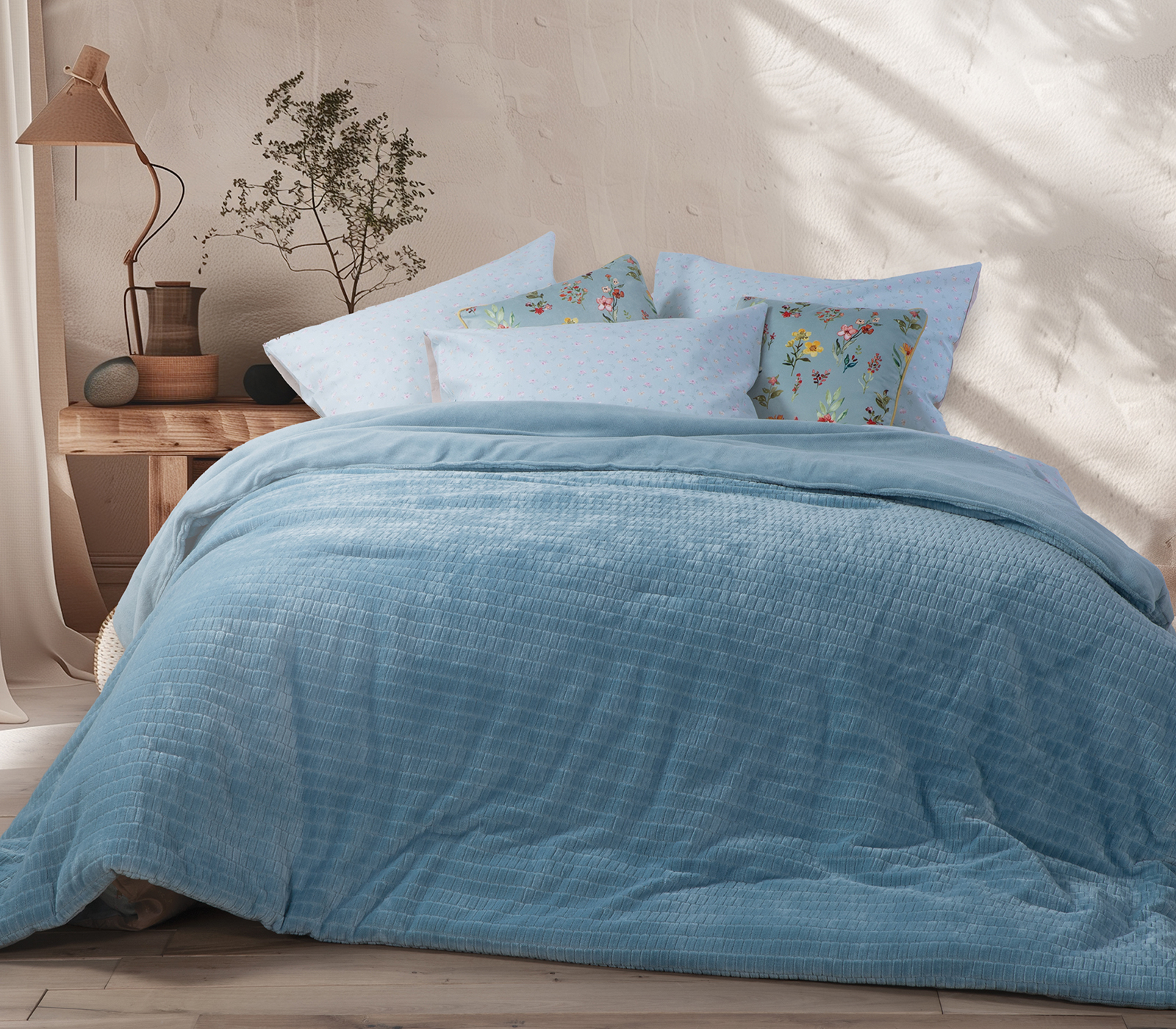 Κουβερτοπάπλωμα Υπέρδιπλο Nef-Nef Homeware Ezra 24 220X240 Blue