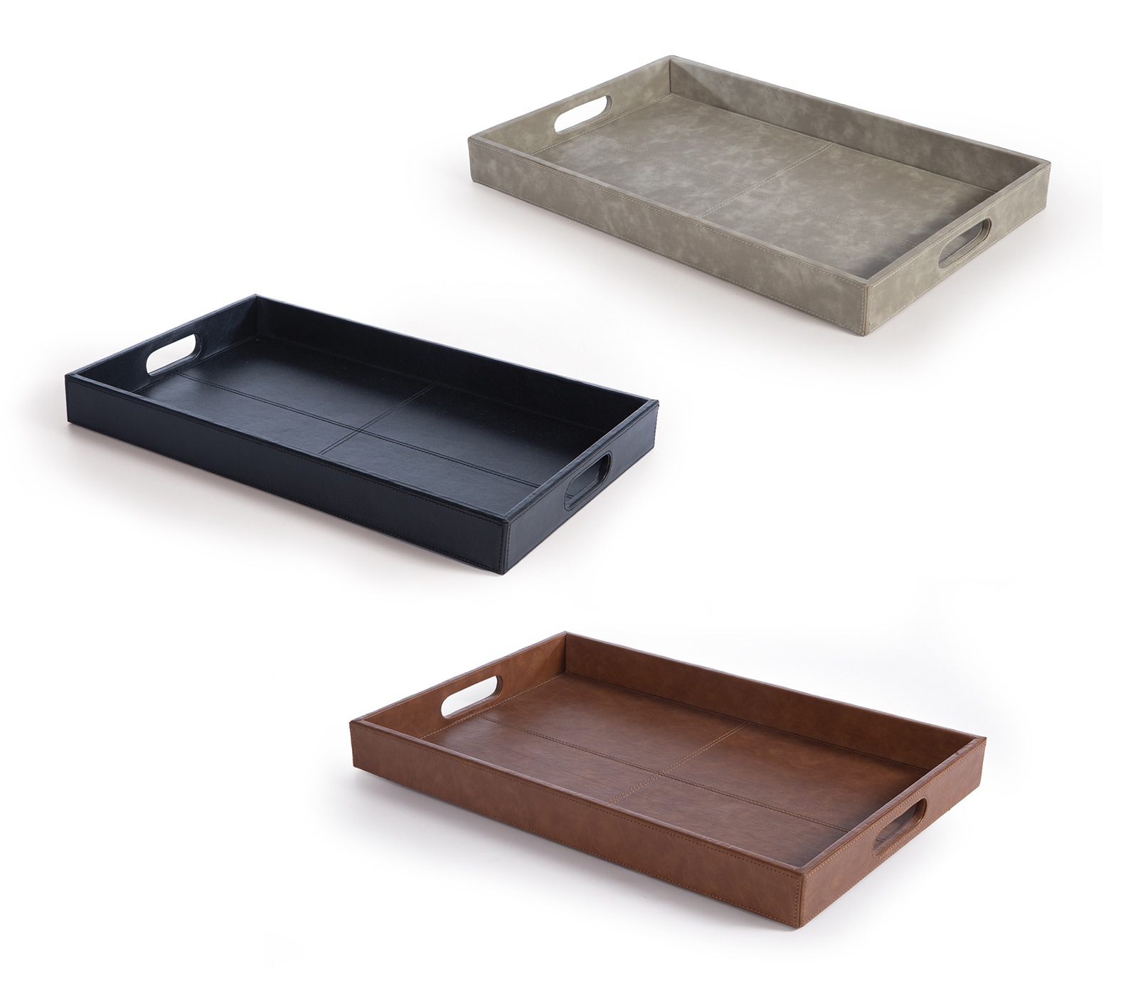 Δίσκος Nef-Nef Homeware με υφή δέρματος Lethal 30X50Χ5 D.Grey