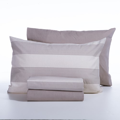 Σεντόνια Μονά Με λάστιχο Nef-Nef Homeware (Σετ) Casual Stripe 170x270 Ecru