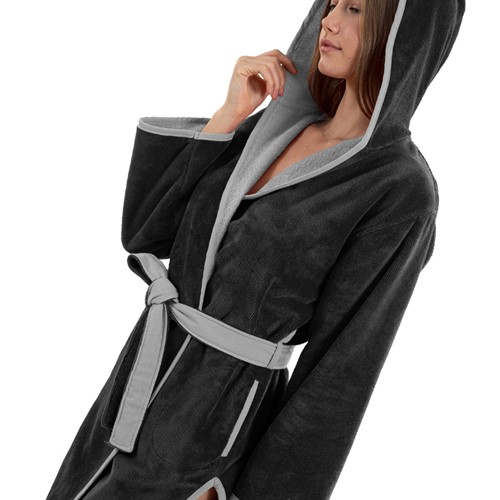 Μπουρνούζι Guy Laroche New Comfy Black Large (Με Κουκούλα)