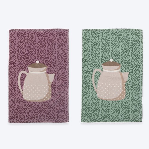 Ποτηρόπανο Βελουτέ Nef-Nef Homeware My Teapot 40x60 Green