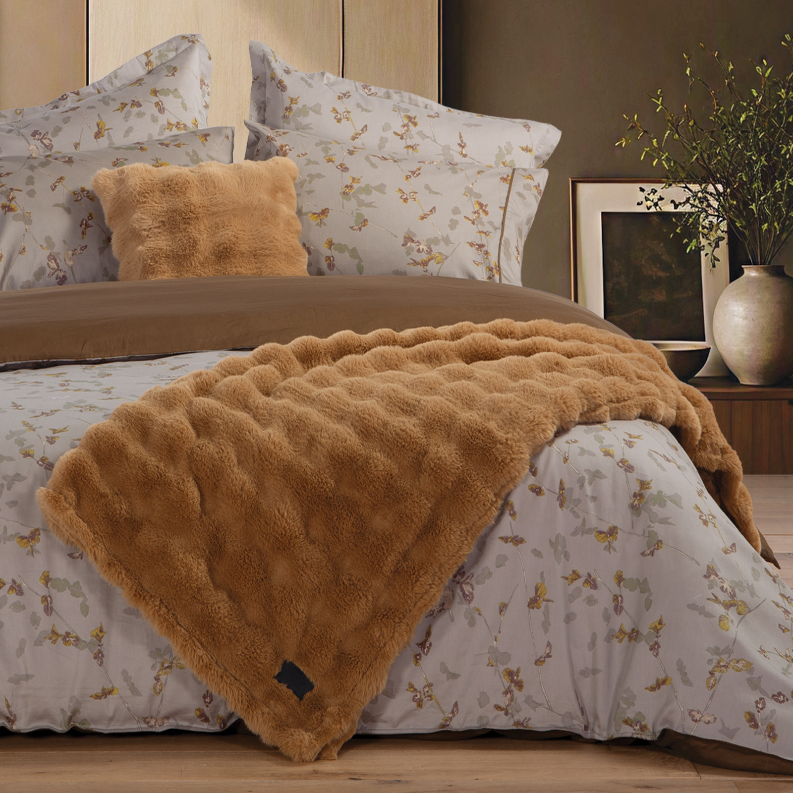 Διακοσμητικό Κουβερτόριο/ Ριχτάρι Nef-Nef Homeware Reality 130x180 Camel
