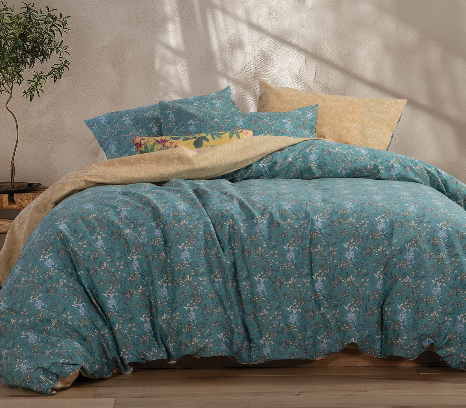 Σεντόνια Μονά Nef-Nef Homeware (Σετ) Με λάστιχο 170Χ270 Odete Green