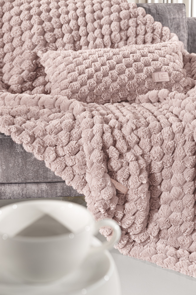 Ριχτάρι Πολυθρόνας Guy Laroche Elixir Old Pink 120X160 + Μαξιλάρι 42X42