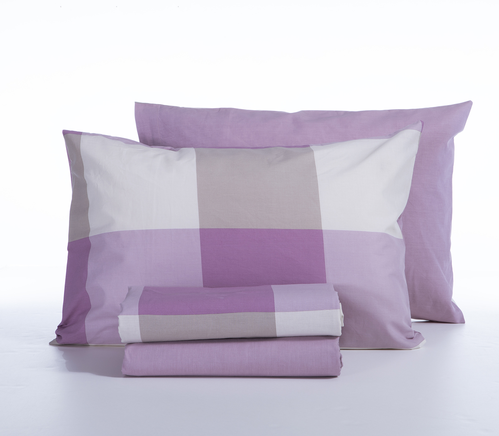 Σεντόνια Μονά Nef-Nef Homeware (Σετ) Casual Check 170x270 Mauve (με λάστιχο)