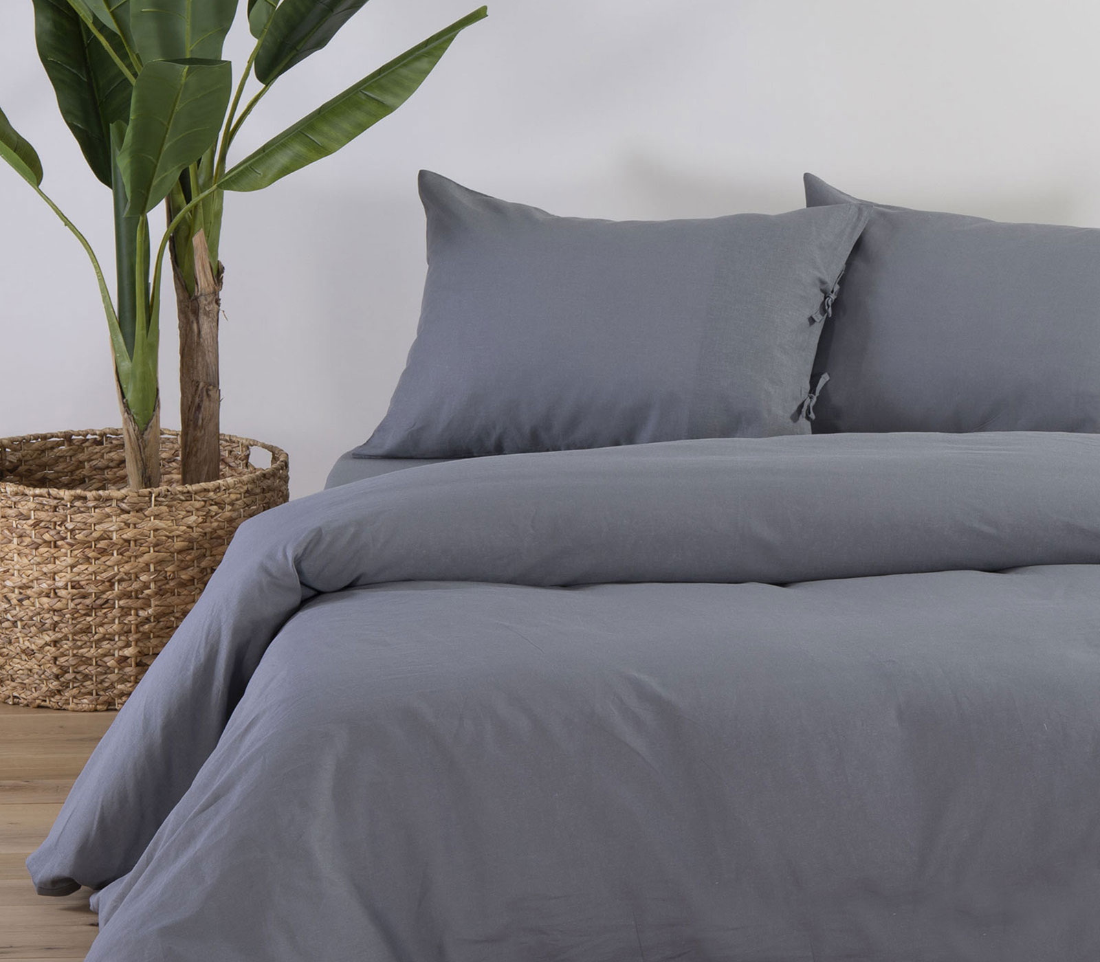 Σεντόνι Υπέρδιπλο Nef-Nef Λινό Cotton Linen 240X270 Grey