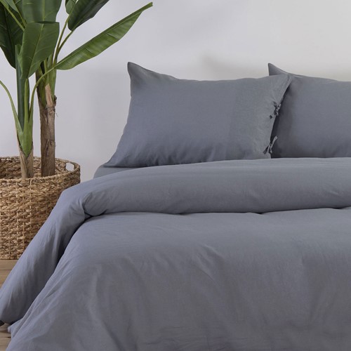 Σεντόνι Υπέρδιπλο Nef-Nef Λινό Cotton Linen 240X270 Grey